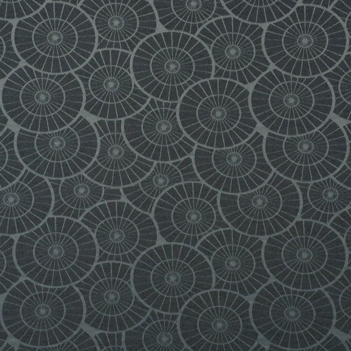 Jacquard Tischwäschestoff Doubleface extrabreit Caprice Kreise petrol 3,2m Breite