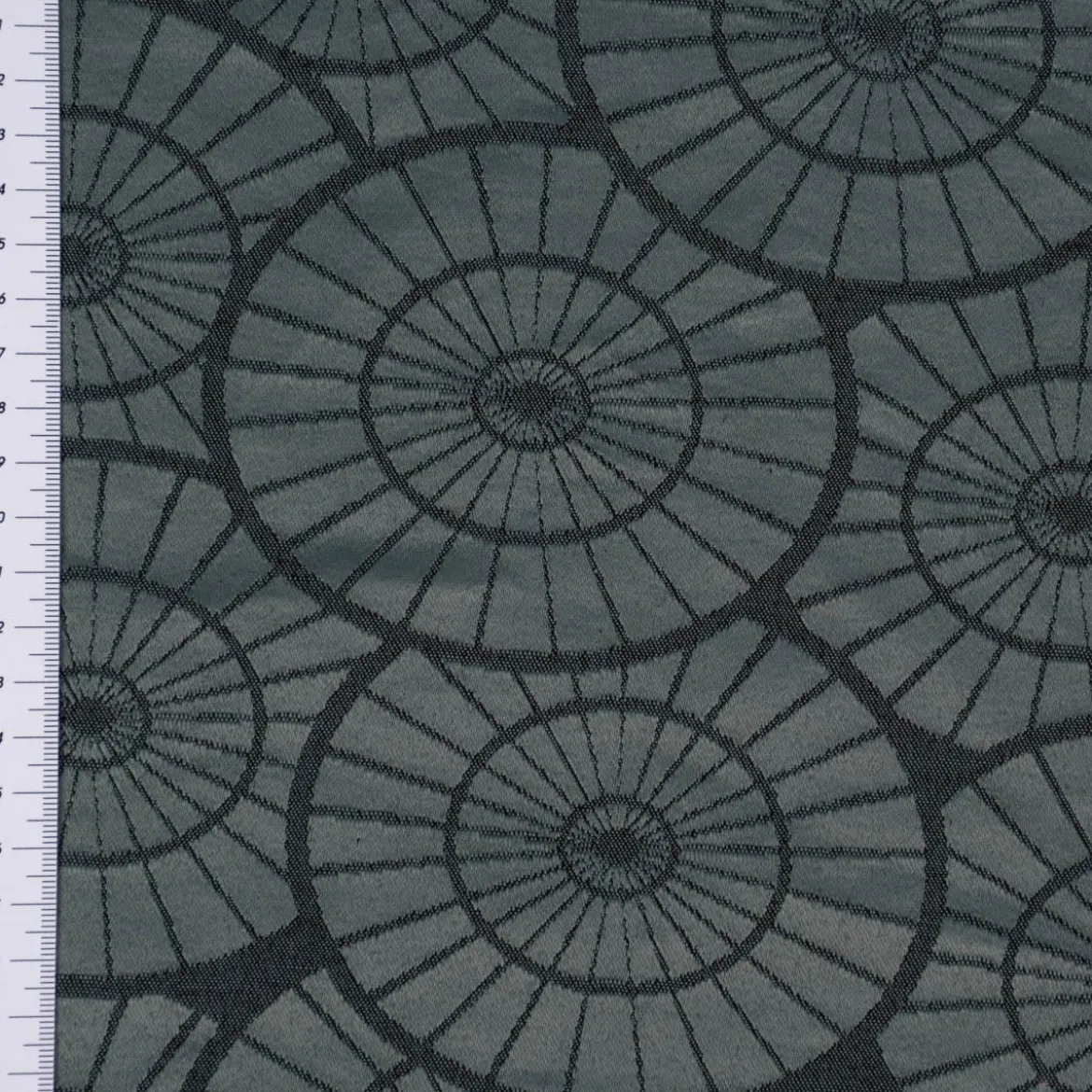 Jacquard Tischwäschestoff Doubleface extrabreit Caprice Kreise petrol 3,2m Breite