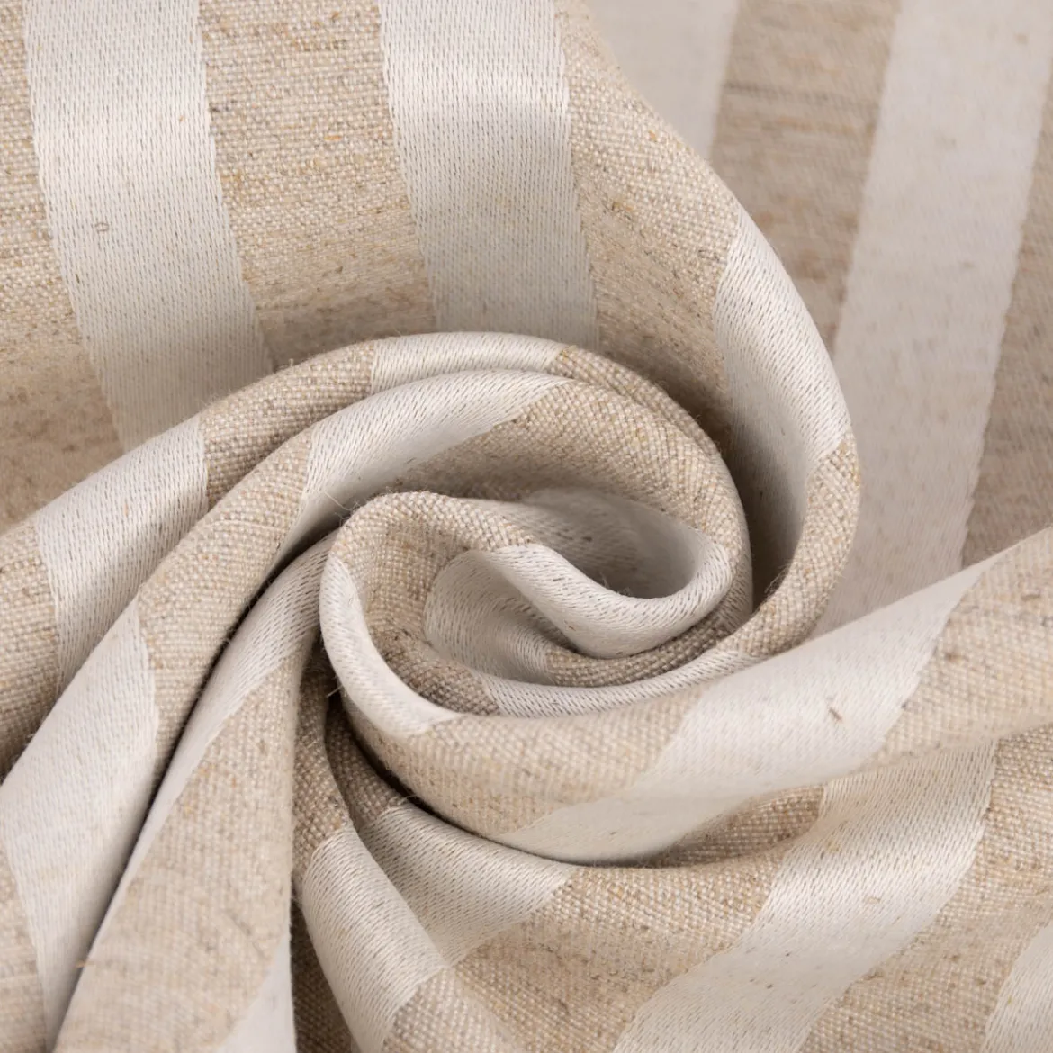 Jacquard Tischwäschestoff Doubleface extrabreit Streifen natur beige 2,8m Breite