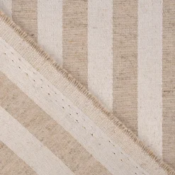 Jacquard Tischwäschestoff Doubleface extrabreit Streifen natur beige 2,8m Breite