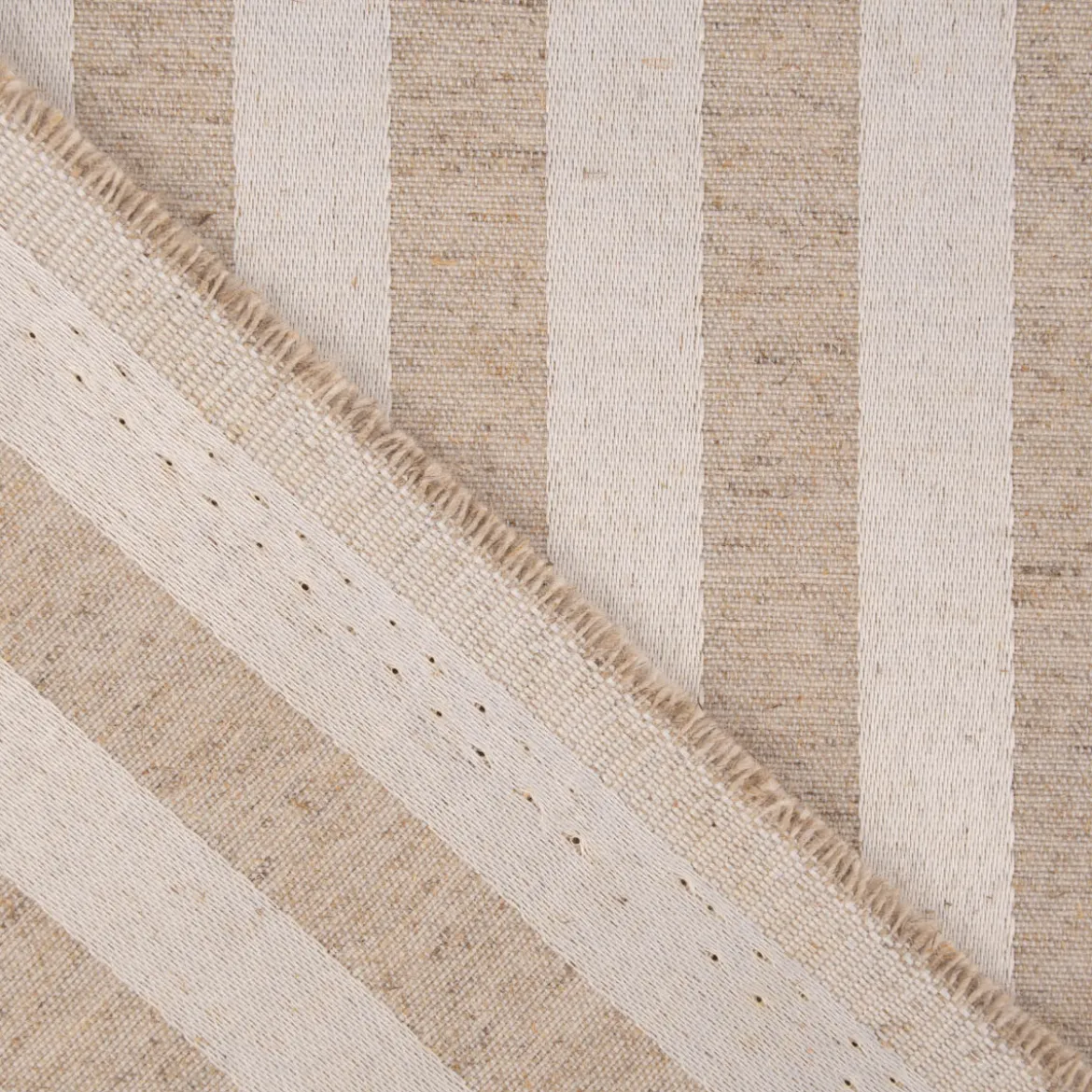 Jacquard Tischwäschestoff Doubleface extrabreit Streifen natur beige 2,8m Breite