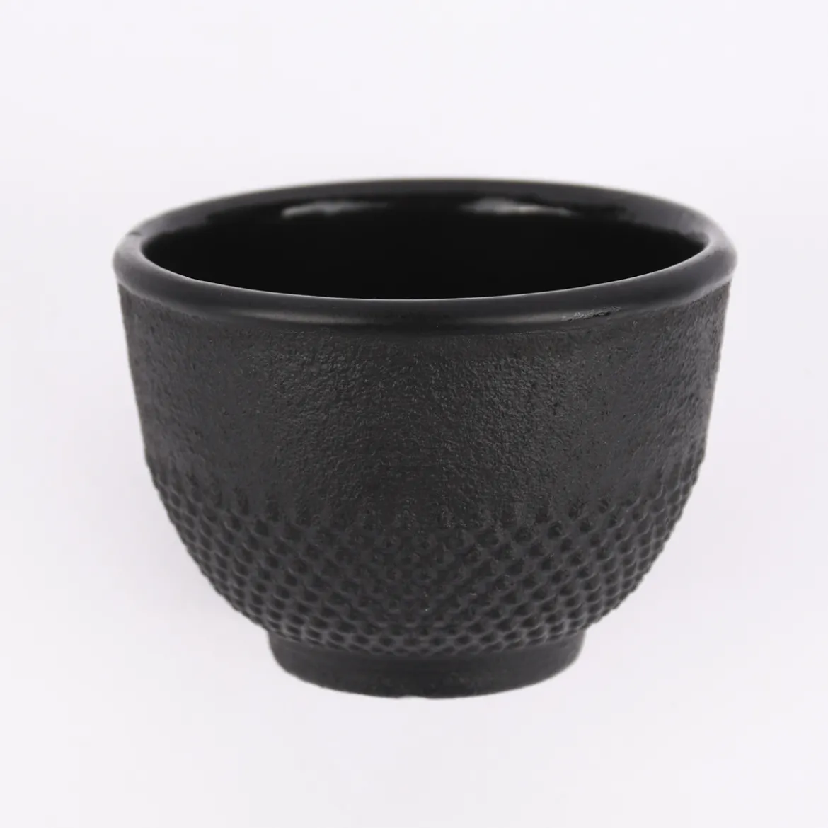 Japanische Teetassen Gusseisen Struktur- und Punktemuster schwarz 100ml 2Stk