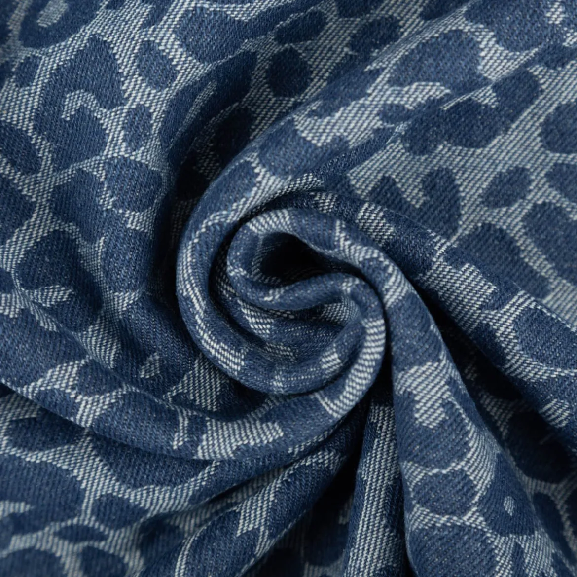 Jeansstoff Jacquard Leo Leomuster jeansblau dunkelblau 1,5m Breite