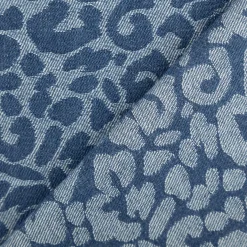 Jeansstoff Jacquard Leo Leomuster jeansblau dunkelblau 1,5m Breite