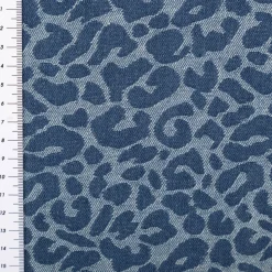 Jeansstoff Jacquard Leo Leomuster jeansblau dunkelblau 1,5m Breite