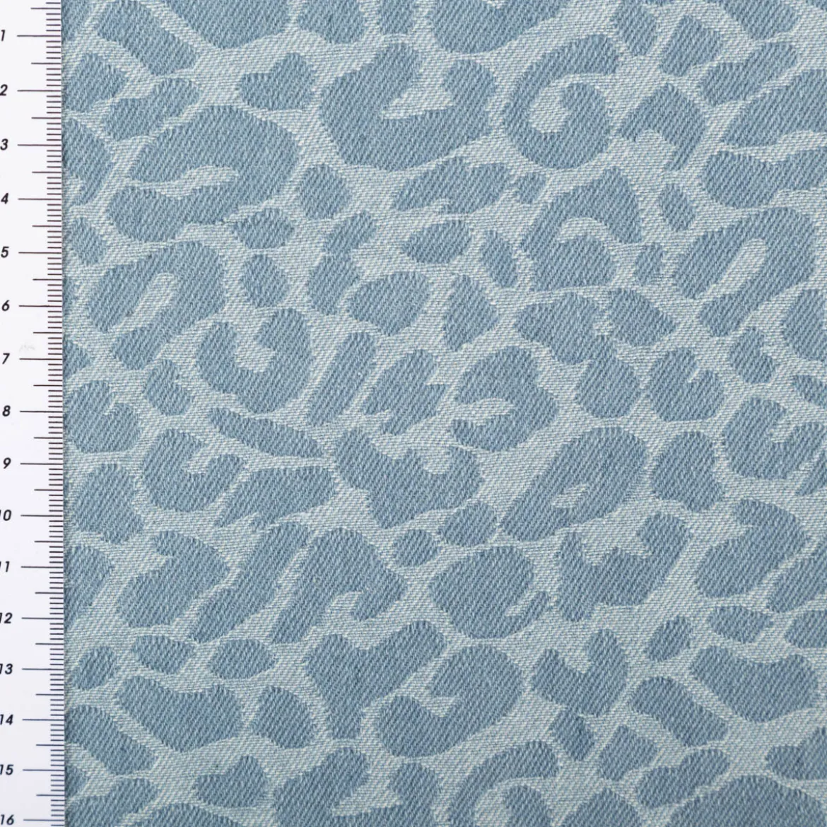 Jeansstoff Jacquard Leo Leomuster hellblau jeansblau 1,5m Breite