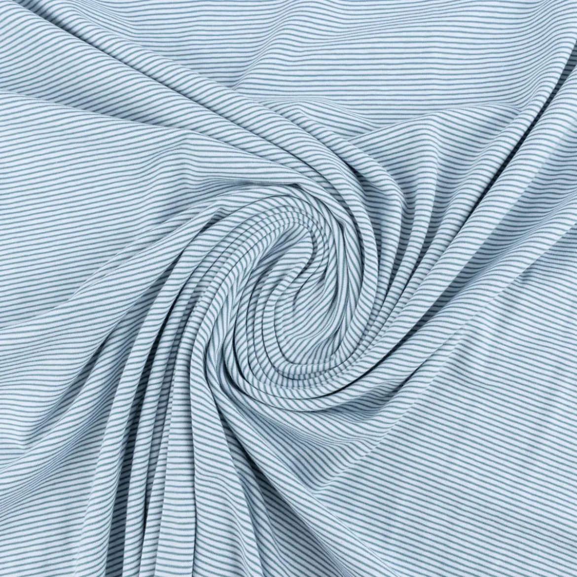 Jersey Baumwolljersey YARN DYED STRIPES Streifen fein weiß blau 1,5m Breite