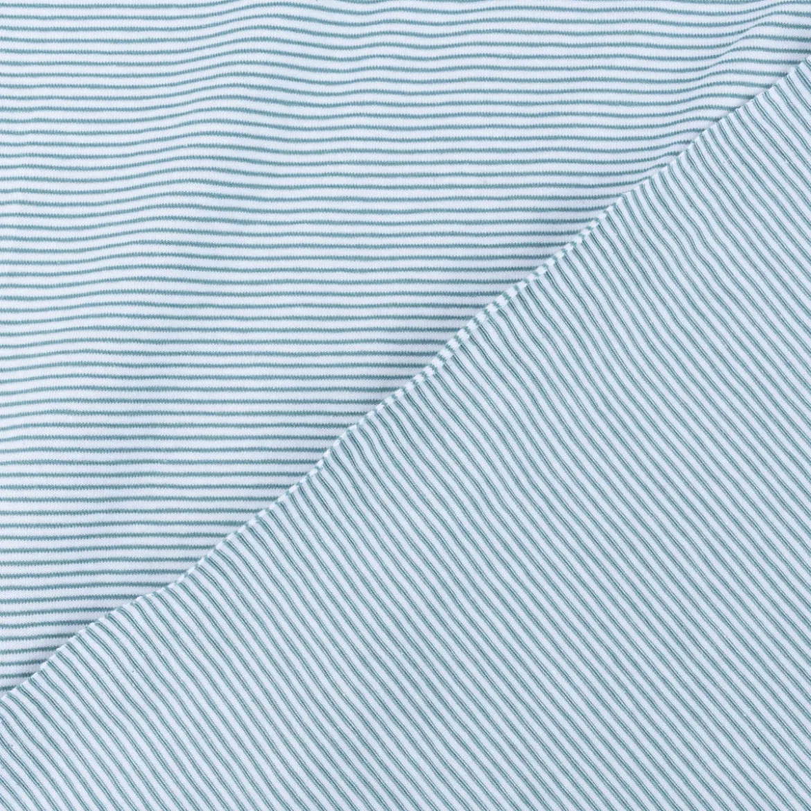 Jersey Baumwolljersey YARN DYED STRIPES Streifen fein weiß blau 1,5m Breite