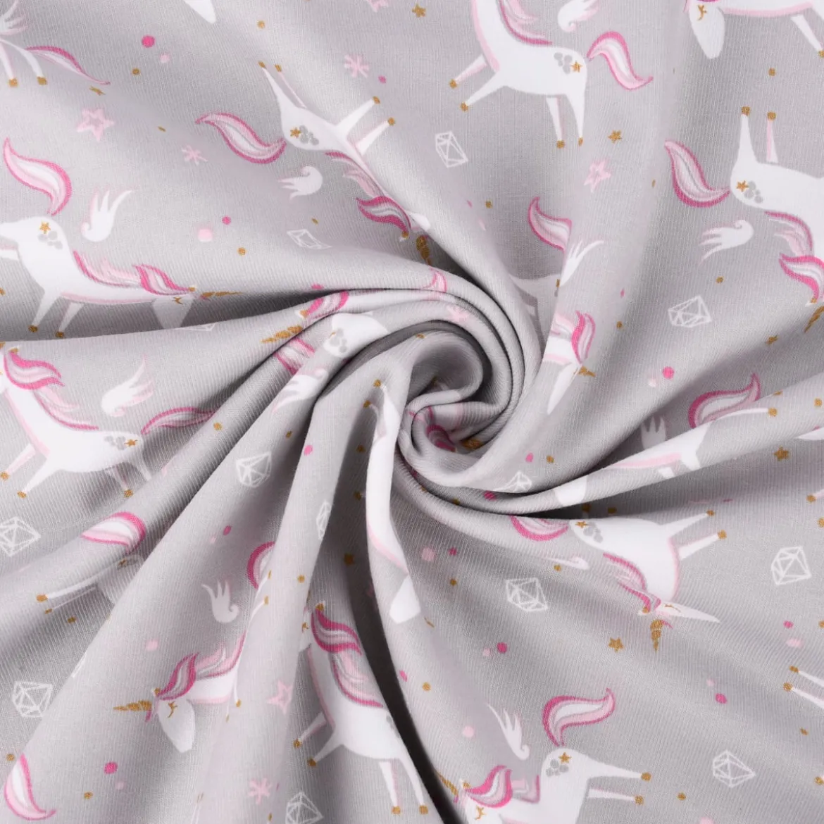 Jersey Einhorn grau 1,50m Breite