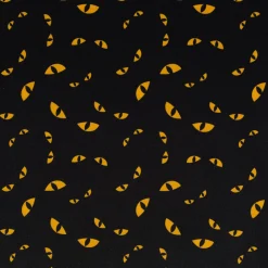 Jersey Foliendruck Halloween Katzenaugen glänzend schwarz 1,45m Breite