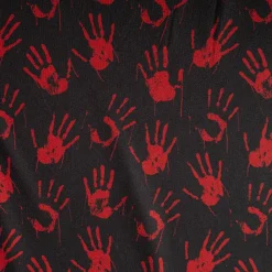 Jersey Foliendruck Halloween blutige Hände glänzend schwarz rot 1,45m Breite