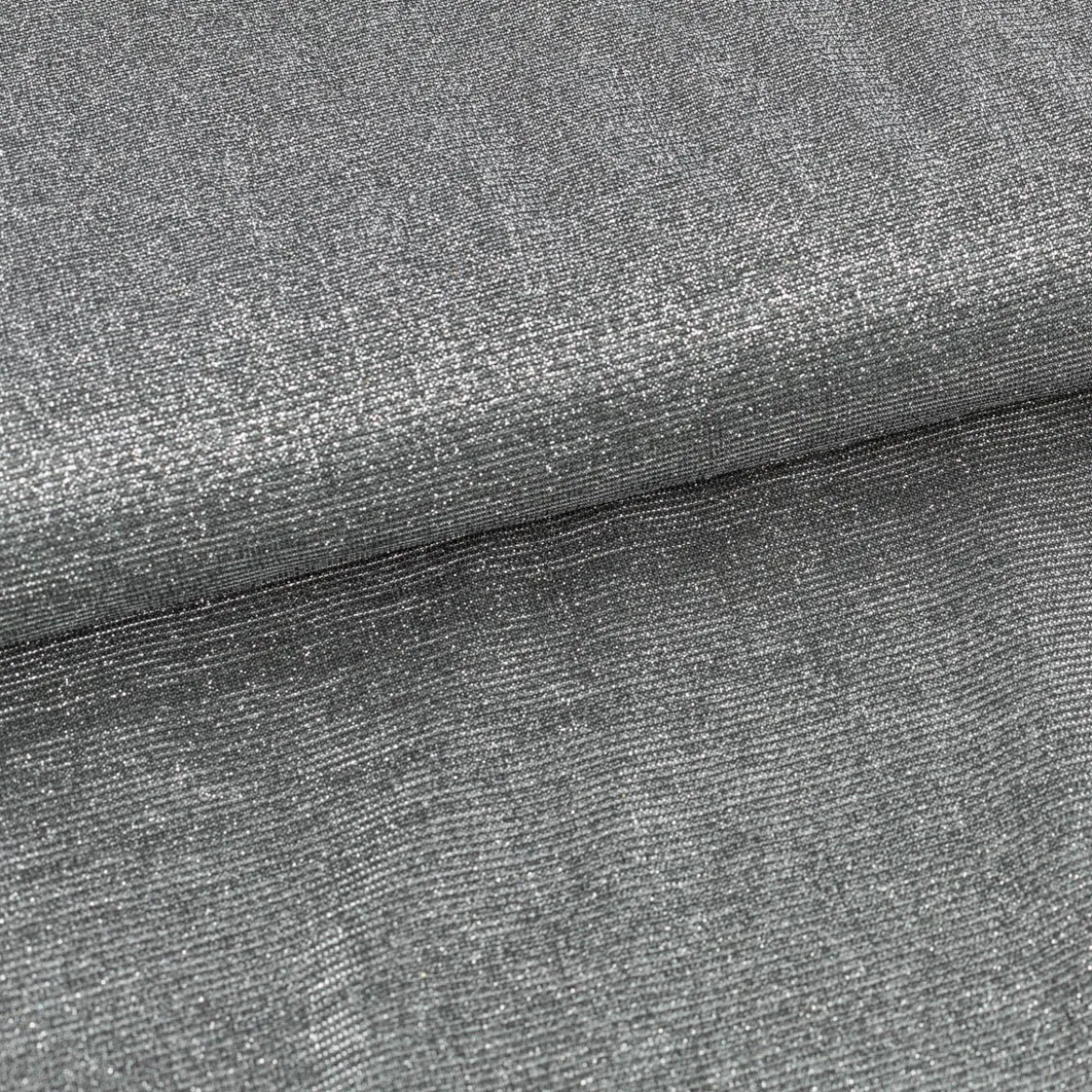 Jersey Lurex Glamour uni silberfarbig dunkelgrau1,40m Breite