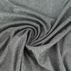 Jersey Lurex Glamour uni silberfarbig dunkelgrau1,40m Breite