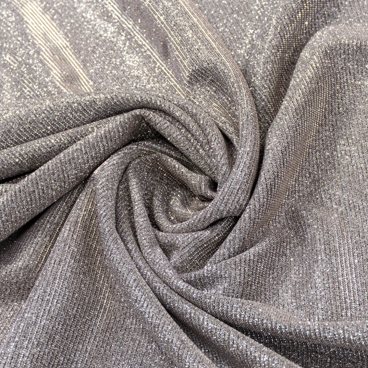 Jersey Lurex Glamour uni silber puderrosa 1,40m Breite
