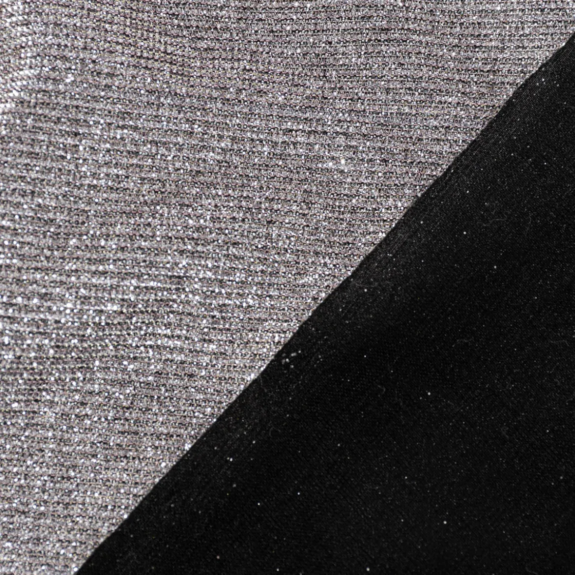 Jersey Lurex Glamour uni silber puderrosa 1,40m Breite