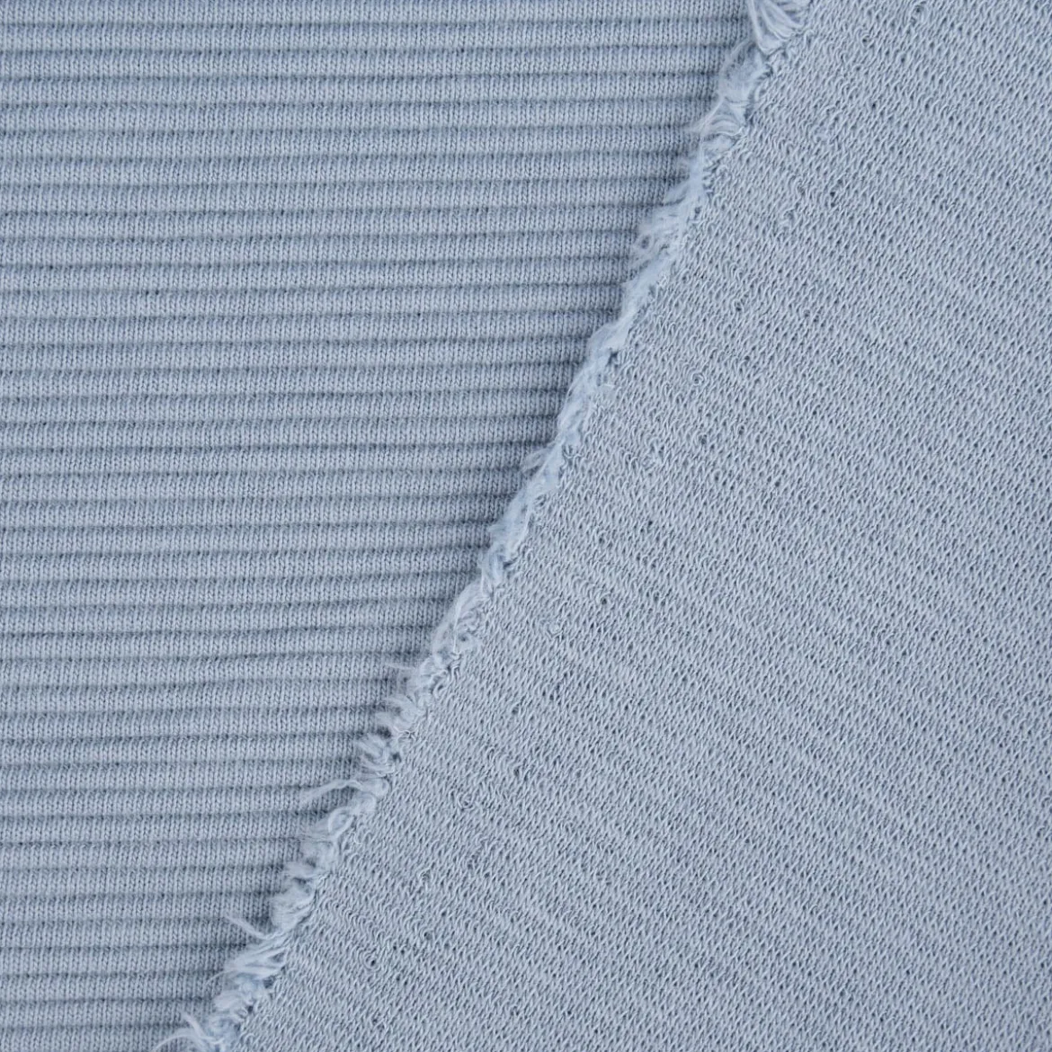 Jersey Ottoman Rippjersey einfarbig rauchblau 1,40m Breite