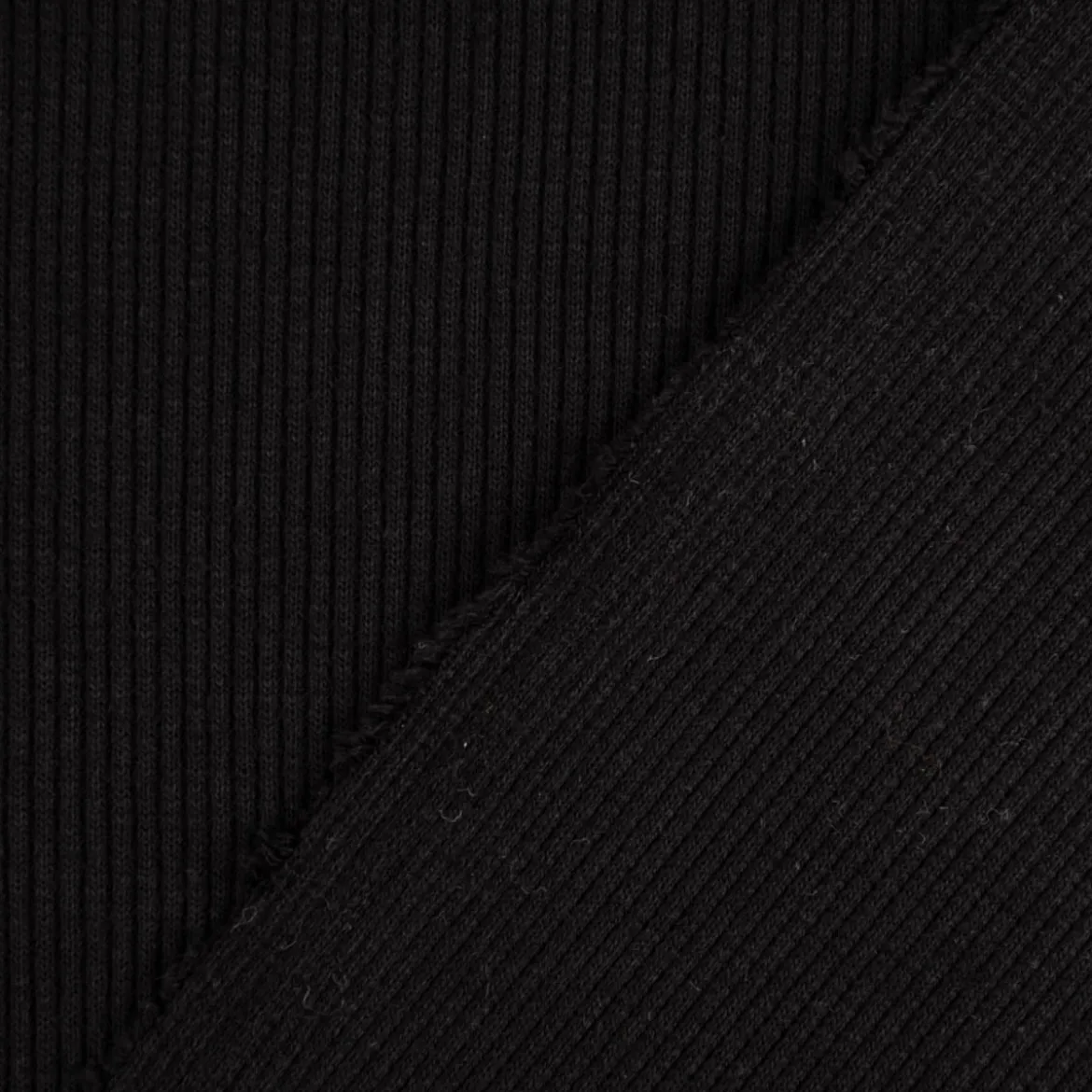 Jersey Rippjersey einfarbig schwarz 1,40m Breite