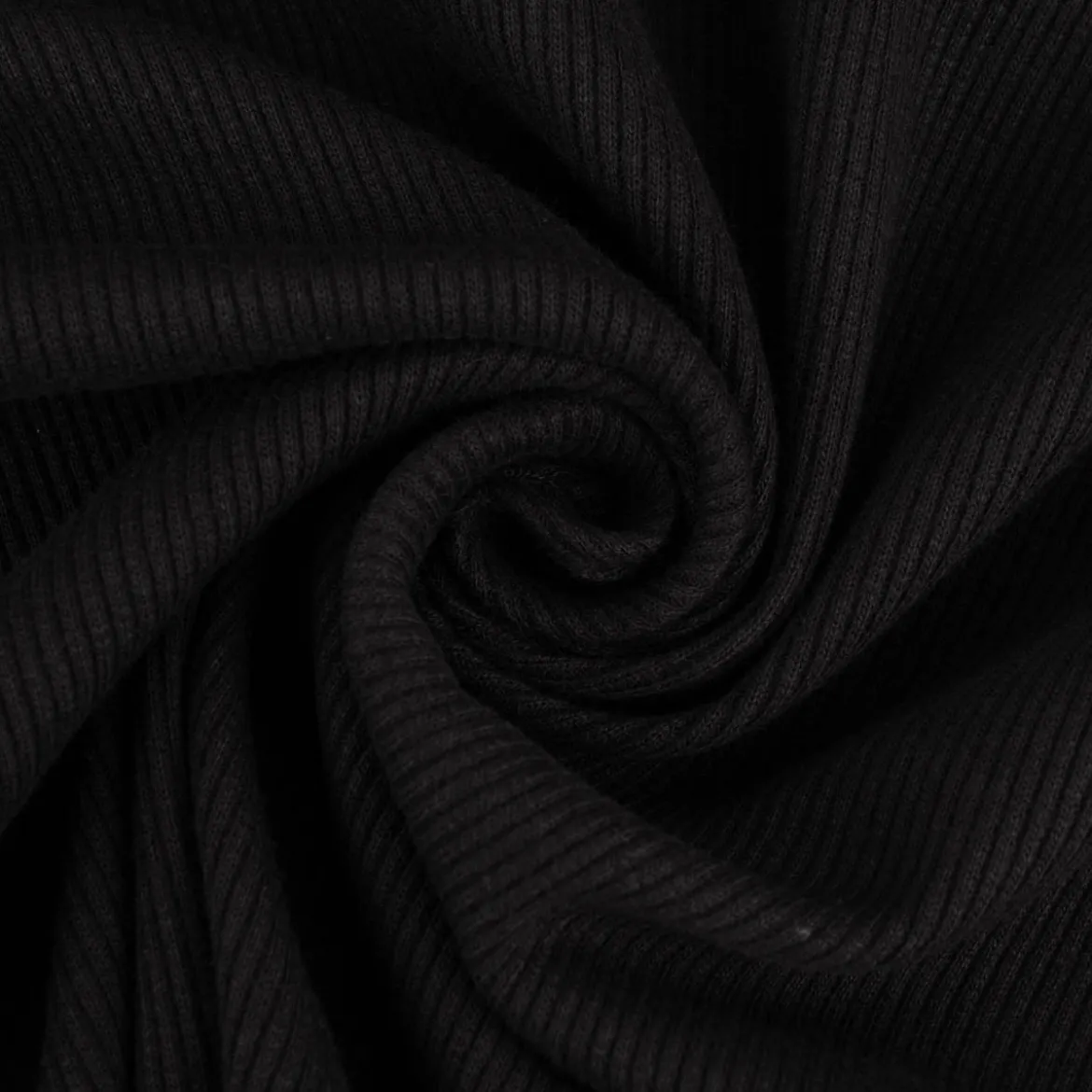 Jersey Rippjersey einfarbig schwarz 1,40m Breite