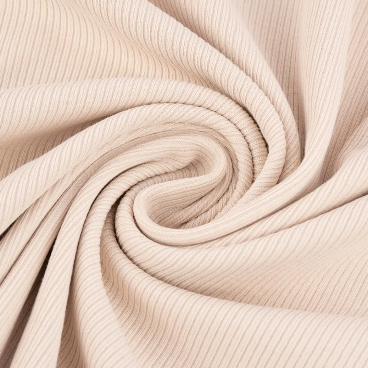 Jersey Rippjersey Feinstrick einfarbig beige 1,45m Breite