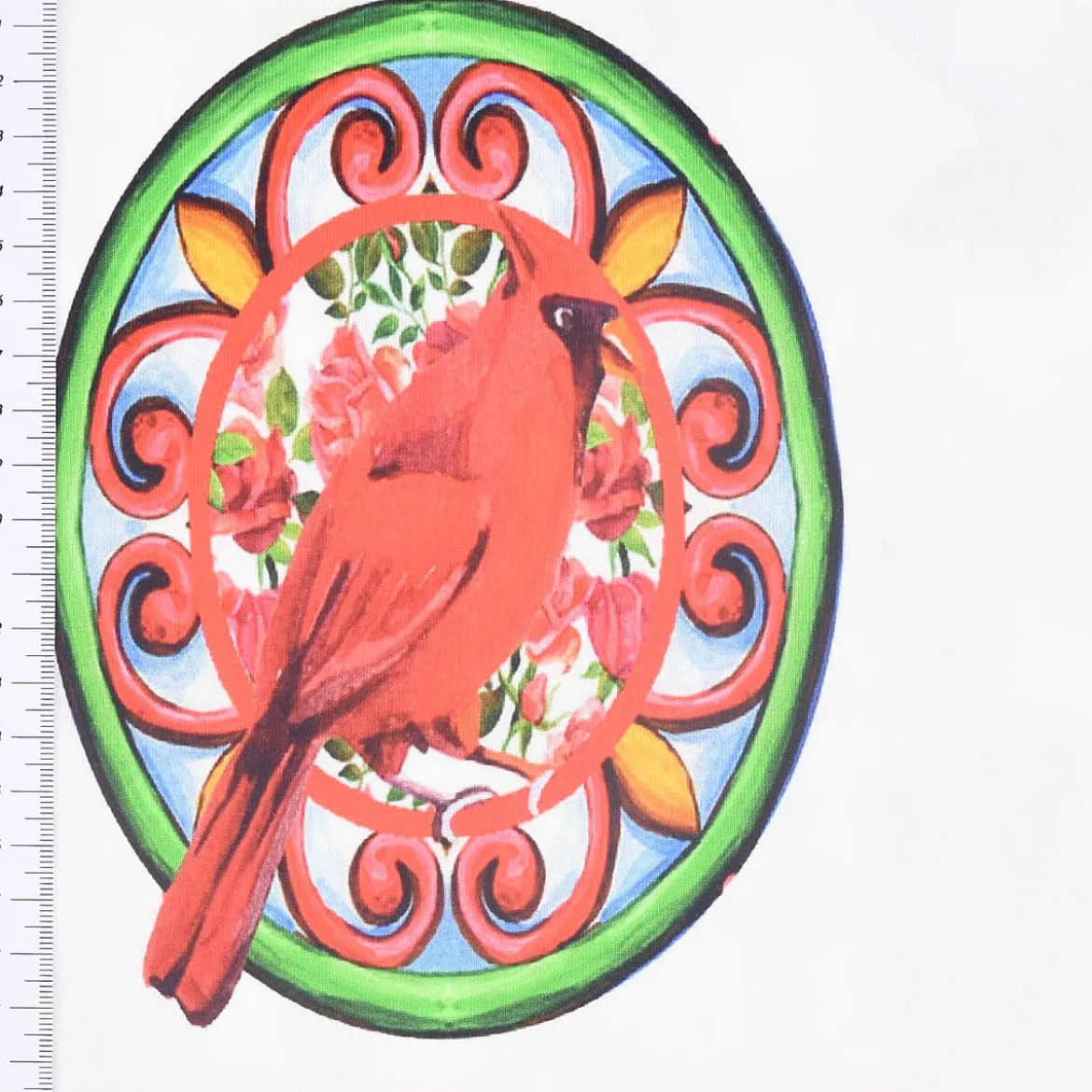Jersey Stenzo Digitaldruck Paneele Vogel Blume weiß bunt 1,50m Breite