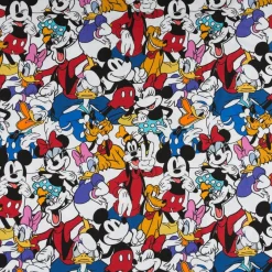 Jersey Stoff Baumwolle Mickey Mouse & Friends Digitaldruck weiß bunt 1,50m Breite