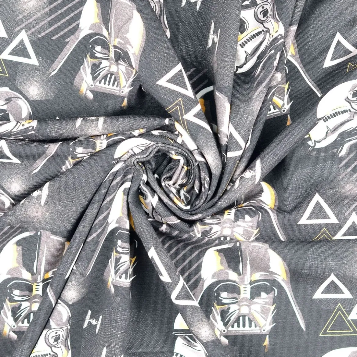 Jersey Stoff Baumwolle Star Wars Digitaldruck Helme grau 1,50m Breite