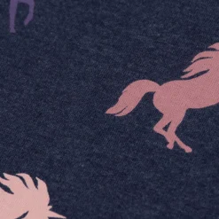 Jersey Stoff Baumwolljersey Melange Unicorn Einhörner indigoblau meliert 1,48m Breite