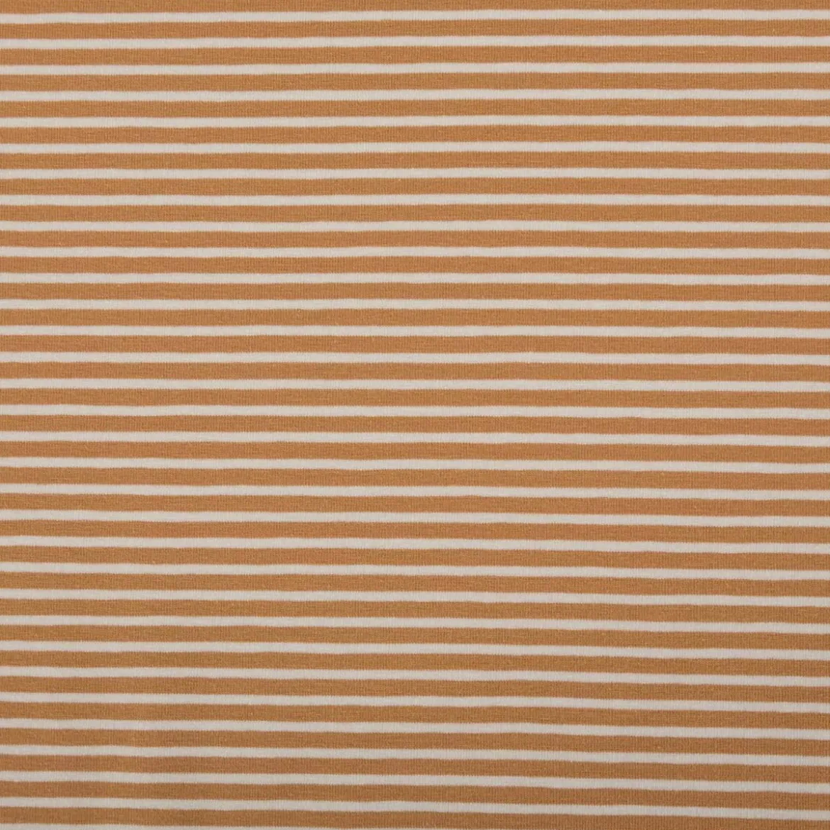 Jersey Stoff Baumwolljersey Rayure Streifen camel ecru 1,45m Breite