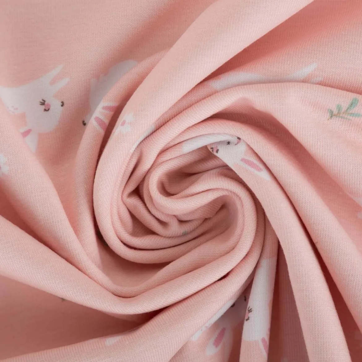 Jersey Stoff Baumwolljersey Hasen rosa 1,50m Breite
