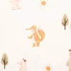 Jersey Stoff Baumwolljersey Digitaldruck Forest Animals weiß 1,4m Breite