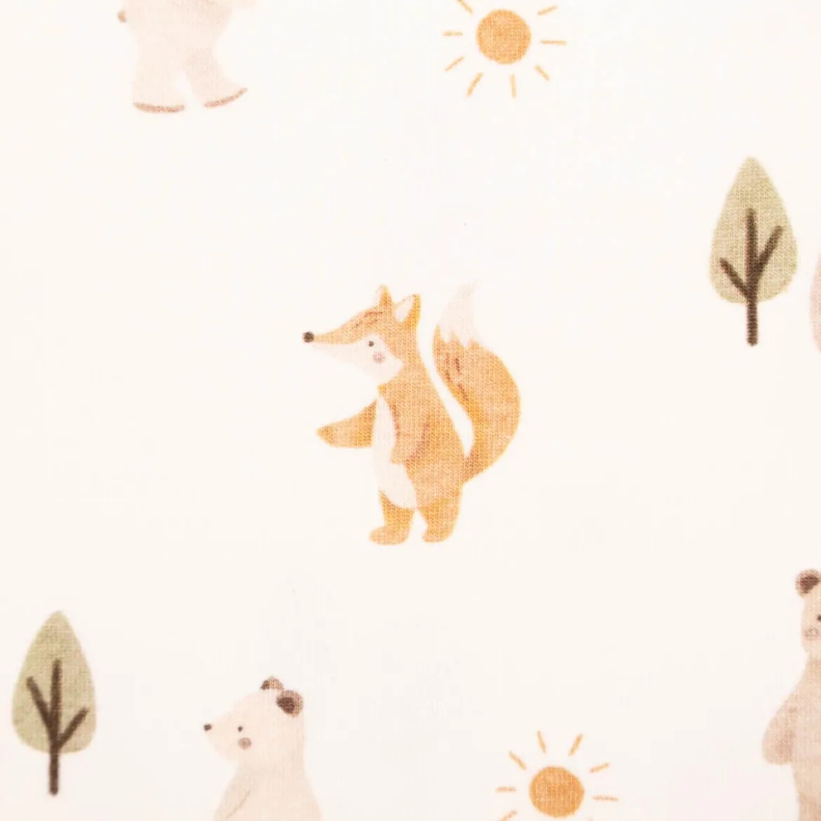 Jersey Stoff Baumwolljersey Digitaldruck Forest Animals weiß 1,4m Breite