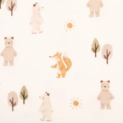 Jersey Stoff Baumwolljersey Digitaldruck Forest Animals weiß 1,4m Breite