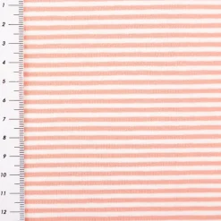 Jersey Stoff Baumwolljersey Yarn Dyed Streifen fein weiß coral 1,50m Breite