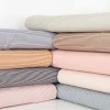 Jersey Stoff Baumwolljersey Yarn Dyed Streifen fein weiß beige 1,50m Breite