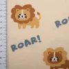 Jersey Stoff Baumwolljersey Löwen ROAR! ecru 1,48 m Breite