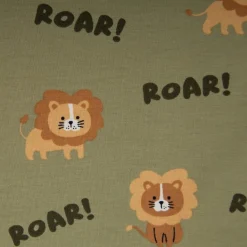 Jersey Stoff Baumwolljersey Löwen ROAR! grün 1,48 m Breite
