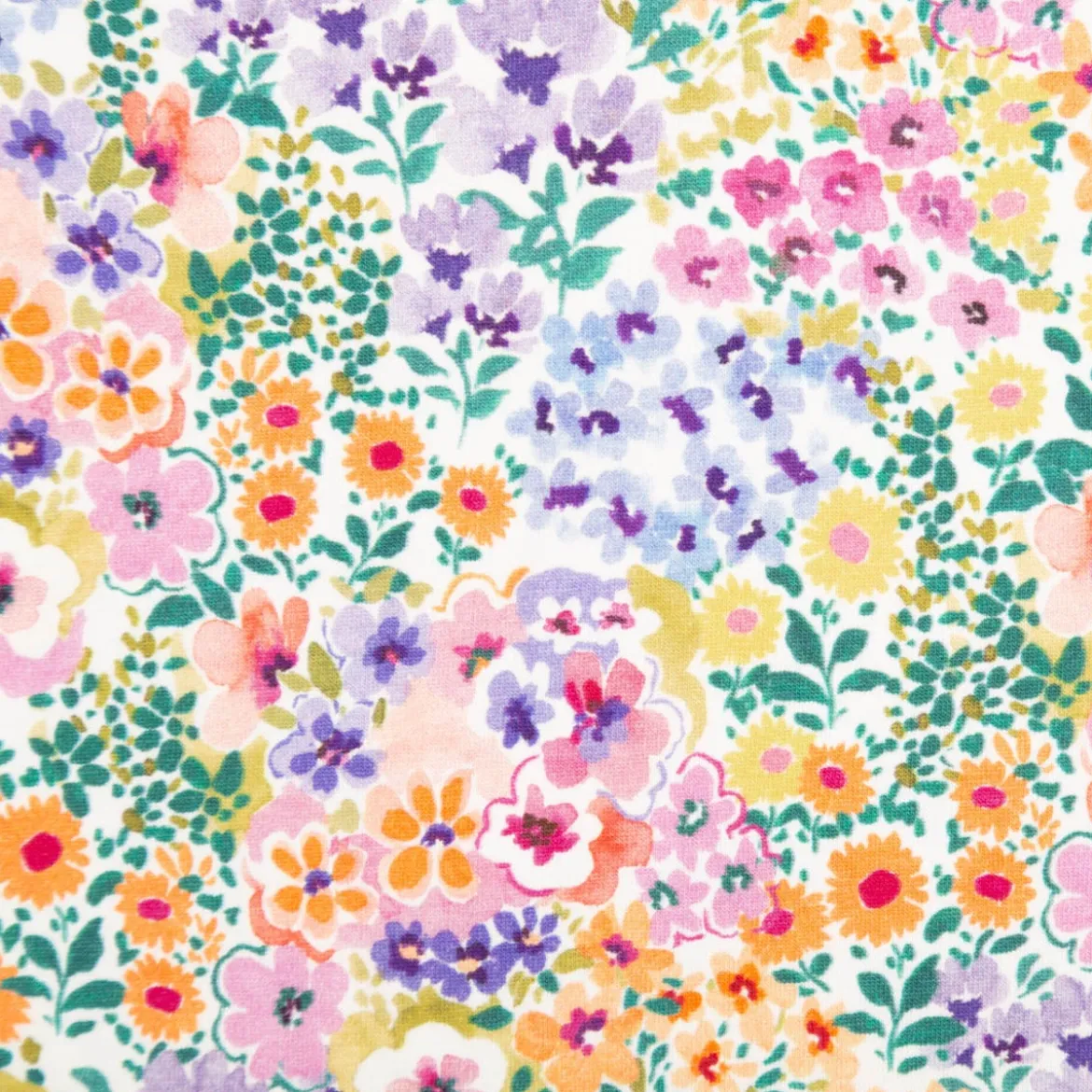 Jersey Stoff Baumwolljersey Blumen Digitaldruck weiß bunt 1,48 m Breite