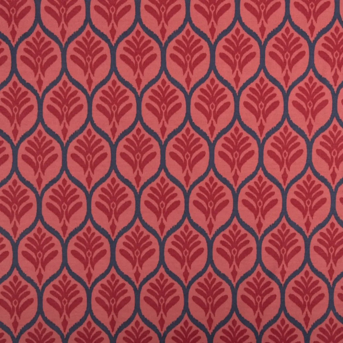 Jersey Stoff Baumwolljersey Ornamente rot 1,48 m Breite