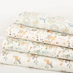 Jersey Stoff Baumwolljersey Digitaldruck Dinosaurier Hexagon grün blau beige 1,5 m Breite
