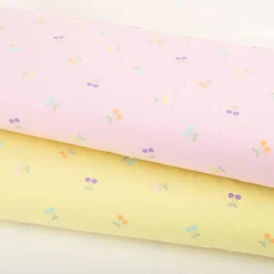 Jersey Stoff Baumwolljersey Kirschen rosa pastell 1,45m Breite