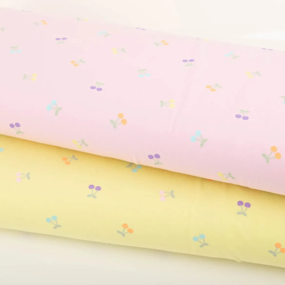 Jersey Stoff Baumwolljersey Kirschen rosa pastell 1,45m Breite