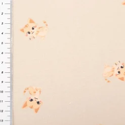 Jersey Stoff Baumwolljersey Katzen sand 1,45m Breite