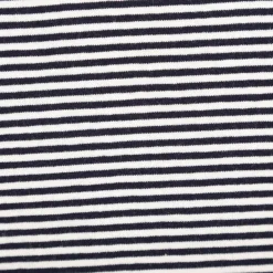 Jersey Stoff Baumwolljersey Yarn Dyed Streifen fein weiß marineblau 1,50m Breite