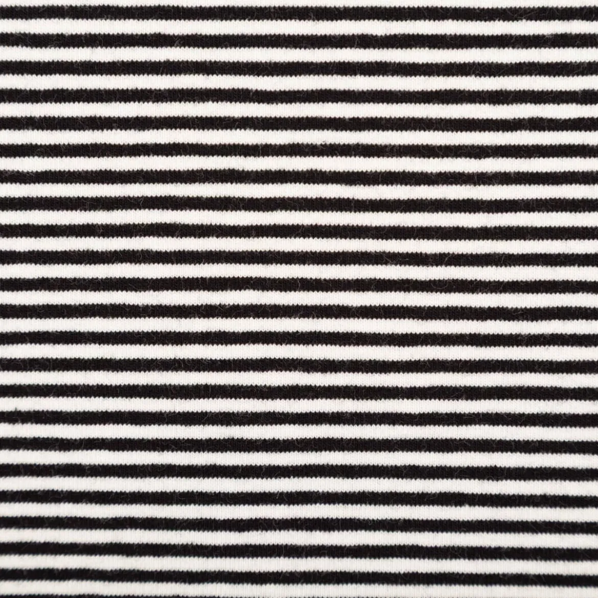 Jersey Stoff Baumwolljersey Yarn Dyed Streifen fein weiß schwarz 1,50m Breite