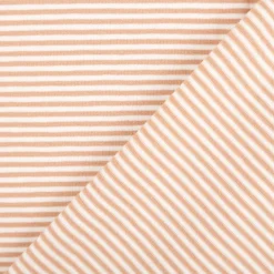 Jersey Stoff Baumwolljersey Yarn Dyed Streifen fein weiß nude 1,50m Breite