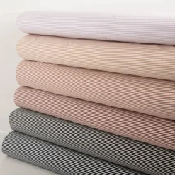Jersey Stoff Baumwolljersey Yarn Dyed Streifen fein weiß rost 1,50m Breite