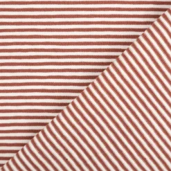 Jersey Stoff Baumwolljersey Yarn Dyed Streifen fein weiß rost 1,50m Breite