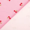 Jersey Stoff Baumwolljersey Kirschen rosa rot 1,45m Breite