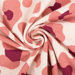 Jersey Stoff Baumwolljersey Leo ecru rosa 1,50m Breite