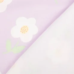 Jersey Stoff Baumwolljersey Blumen helles Lila weiß grün 1,50m Breite